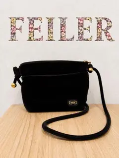 FEILER フェイラーショルダーバッグ ポシェット 花柄 ブラック レディースのサムネイル