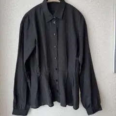 ＜極美品＞moussy マウジー ペプラムシルエット 長袖ブラウス ブラック F