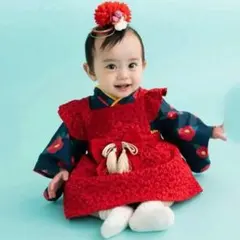 バースデイ『futafuta（フタフタ）』着物風ロンパース 【70cm】