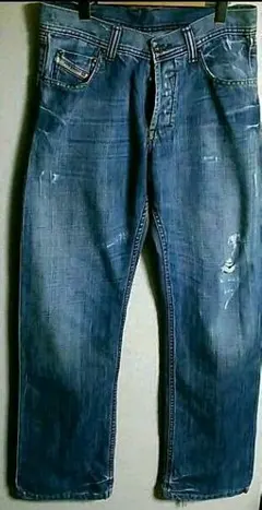 【希少/W34】00s イタリア製 オールドディーゼル ダメージデニム