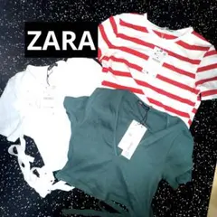 【新品】ZARA クロップドTシャツ・カットソー 3枚セット L、Mサイズ