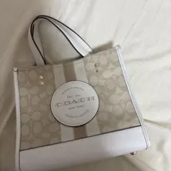 COACH ベージュ ホワイト トートバッグ