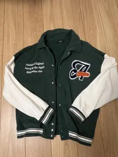 BACK NUMBER ボタンアップジャケット M 緑/白