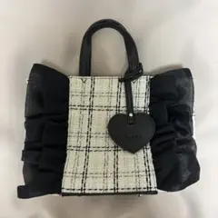 DIANA フリルツイード ハンドバッグ ショルダーバッグ