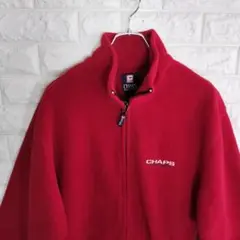 C665【CHAPS】フリースジャケット【メンズL】レッド