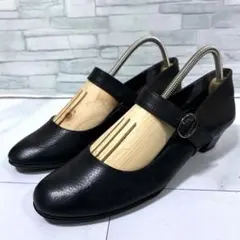 美品 REGAL ストラップパンプス 23.5 レザーパンプス 本革 黒 調節可のサムネイル