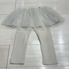 プティマイン　ベージュチュールスカート付きレギンス100