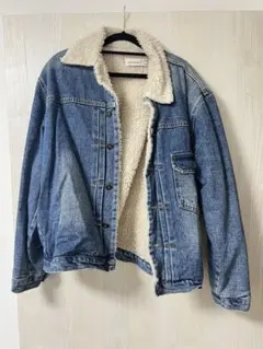 デニムジャケット シェルパ襟付き