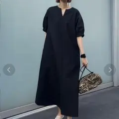 SLOBE IENA リネン混キーネックコクーンワンピース 36 S - メルカリ