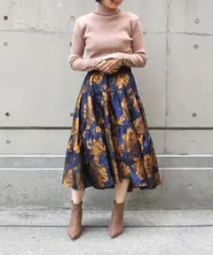 RANDA ジャガードティアードスカート