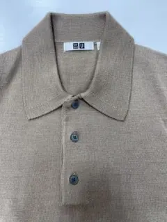 Uniqlo U ユニクロ ユー ベージュ ニット ポロシャツ 長袖
