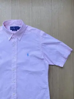 Ralph Lauren ボタンダウン半袖シャツ Mサイズ　ピンク