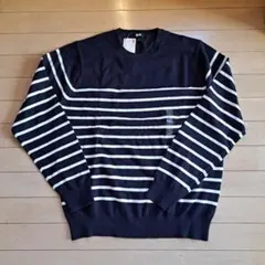 UNIQLO ネイビー ストライプ コットンセーター L