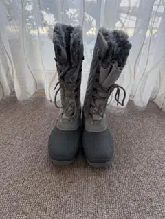 グレー ファー付きスノーブーツ 25cm