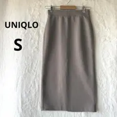 UNIQLO S ブラウン ドライスウェット ナローマキシスカート ウエストゴムのサムネイル