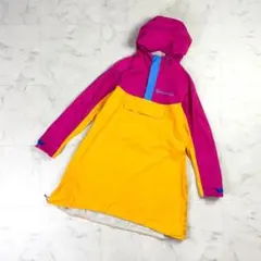 美品 メスカリート asics Aラインレインコート 紫 黄色 M*LD212