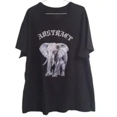 ロボットエレファントプリントTシャツ　ブラック　2XL ゆるダボ　Hanesのサムネイル