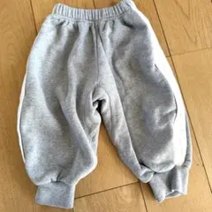 monmimi サイドライン グレー裏起毛ボアスウェットパンツ S 90cm