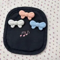 移動ポケット付けポケット幼稚園小学校受験ファミリアリボンピン3個セット