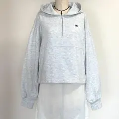 【訳あり】ehka sopo エヘカソポ　ハーフジップショート丈パーカー