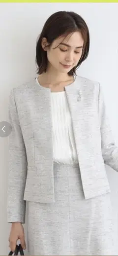 ［タグ付新品］INDIVI ノーカラージャケット サイズ13