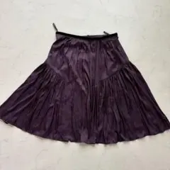 ROPE プリーツスカート フレア パープル 7（D483）