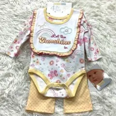 ベビー服 4点セット 60cm ロンパース スタイ 靴下 海外 3ヶ月 赤ちゃん