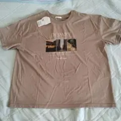 DÉPART フォトプリント 半袖Tシャツ ベージュのサムネイル