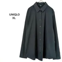 UNIQLO ユニクロ◉長袖シャツ ブラウス LL ブラック オフィス 重ね着
