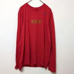 NIKE ナイキ ロンT クルーネック 長袖 バックプリント M 赤 金