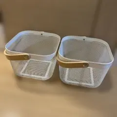 IKEA RISATORP バスケット 2個セット リーサトルプ　ホワイトのサムネイル