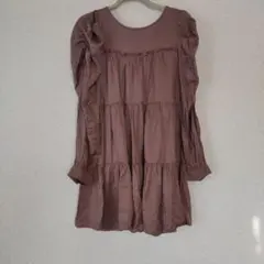 GRL ブラウン ティアードブラウス 長袖