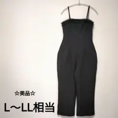 ⭐︎美品　フリル付きオールインワン　サロペット　ゆったり　L〜LL相当　1390