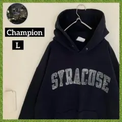 チャンピオン 裏起毛 刺繍目玉 シラキュース カレッジ 袖太スウェット パーカー