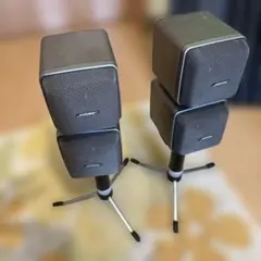 BOSE　ダブルキューブサテライトスピーカー　ガラススタンド付き 美品】BOSE ダブルキューブ サテライトスピーカー スタンド付き