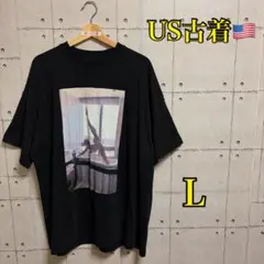 【アメリカ古着】ブラック Lサイズ Tシャツ プリントデザイン