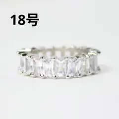 ファッションリング　クリアストーン　スクエア　シルバー　指輪　18号