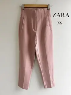 ZARA ザラ ハイウエスト ピンク スラックス テーパードパンツ XS