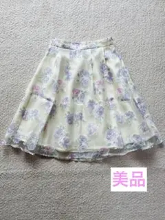 【美品】ハニーズ　フェミニン　花柄スカート　シフォン　オーガンジー