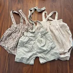 美品‼️ベビー用ショートパンツ3点セット70cm ベビー服　ショートパンツ