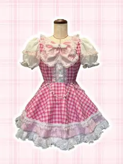 ハンドメイド アイドル衣装 コンカフェ 水色 セーラー 9号 ギンガム