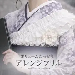 肩フリル 帯揚げ 帯締め 半襟 アレンジ 和装小物　振袖 袴 卒業式 白のサムネイル