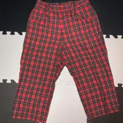 【七分丈】 NON GRADE タータンチェック柄パンツ　赤