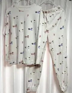 着用1回　ジェラートピケ　ダックスフンド柄　上下セット