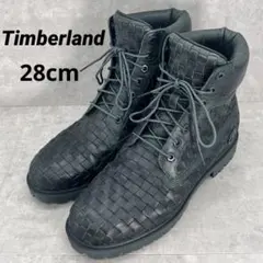 【美品】Timberland 編み込み ダークグリーンハイカットブーツ 28cm