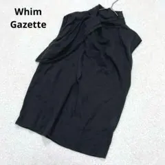 ウィムガゼット 21SS 麻100％ リボン ボウタイ ノースリーブ ブラウス