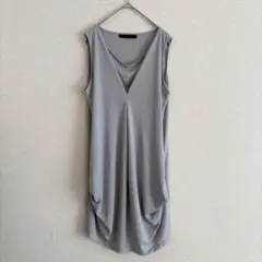 シニカル ノースリーブ ワンピース チュニック 日本製 レイヤード風 レーヨン