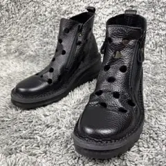 未使用級✨JSハートレーベル軽量 パンチングブーツ　ブラック 23cm 幅広