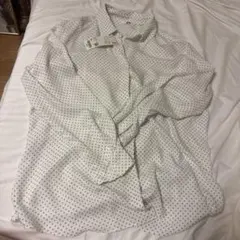 新品 UNIQLO レーヨンブラウス ドット柄 XL