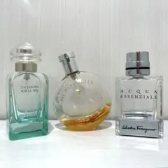 【3本セット】 空き瓶 ボトル エルメス フェラガモ ナイルの庭 メルヴェイユ